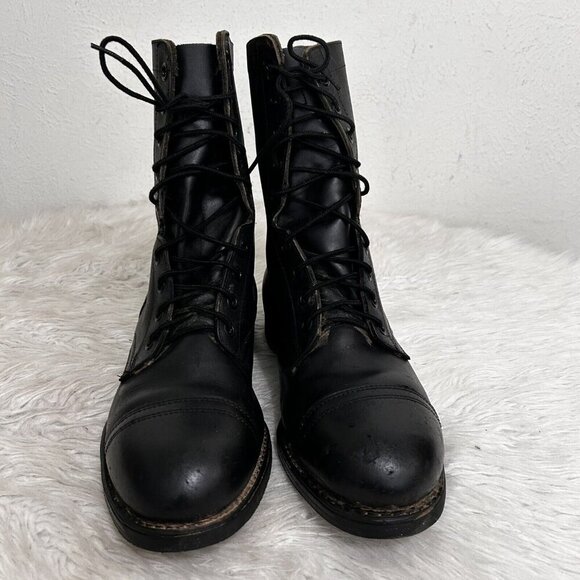 Biltrite ANSI Vintage Z41-1991-75 Black Leather Combat Boots Steel Toe Size 10 main image 9